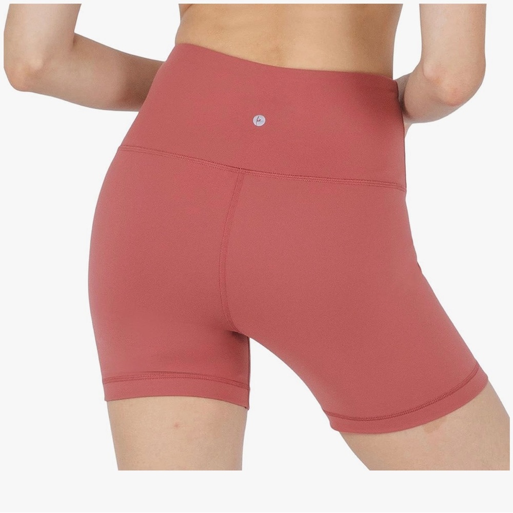 90 Degree biker shorts high waisted coral color sz medium 5” align